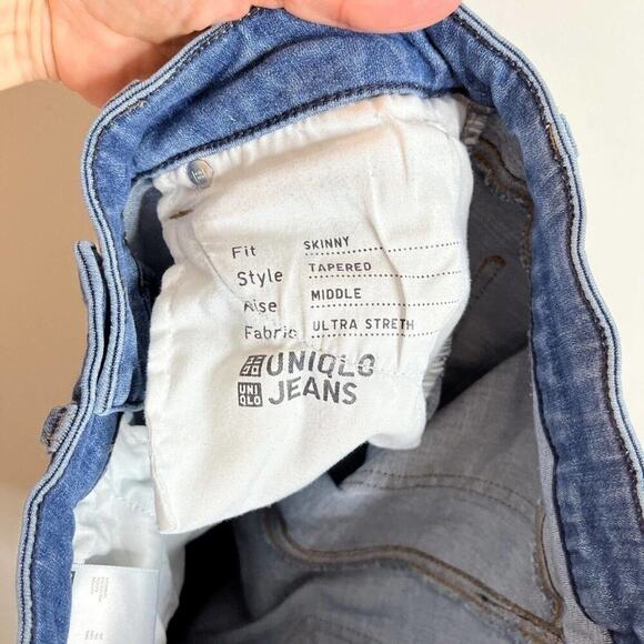Uniqlo Women's Skinny Jeans Size 24 Tapered Mid Rise Ultra Stretch Light Wash - Picture 7 of 7